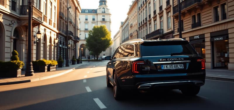 Chauffeur holding the door of a luxury SUV